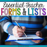 Teacher Planning Templates and Substitute Checklist FREEBIE