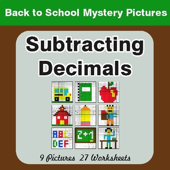 Back to School: Subtracting Decimals - Color-By-Number Math Mystery Pictures