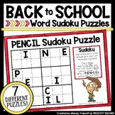 Back to School Sudoku Word Puzzles