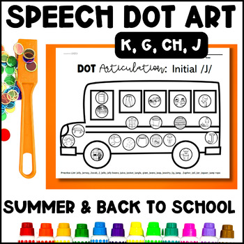 Preview of Back to School & Summer Articulation Dot Art: Velar Fronting & Deaffrication
