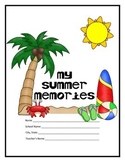 Back to School - Writing about the Summer for middle and h