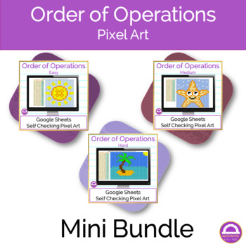 Preview of End of Year  | Summer Order of Operations Pixel Art Activities