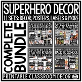 Back to School Superhero Theme Classroom Decor Posters Edi