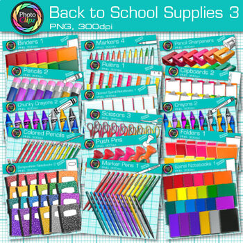 Set of Notebooks and Pencils - Back to school set with multicolour  notebooks + coloured pencils