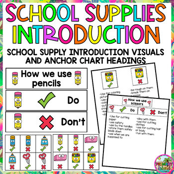 School Supply Anchor Charts