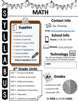 Preview of Back to School: Supplies & Syllabus