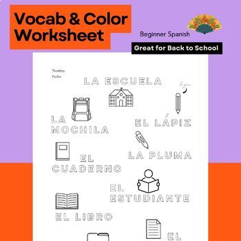 Preview of Back to School Supplies Worksheets & Activities - Beginner Spanish