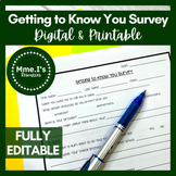Back to School Survey | Fully Editable | Digital and Printable
