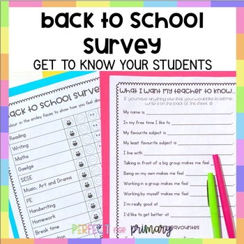 Preview of Back to School Surveys - Get to Know Your Students