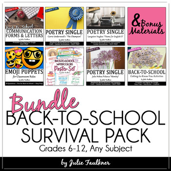 Preview of Back-to-School Survival Kit for the First Days, Middle/High, BUNDLE
