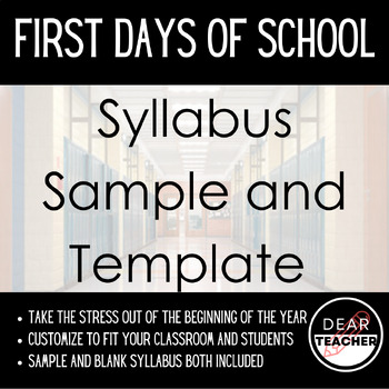 Preview of Back to School “Syllabus Sample and Template” first days classroom routine