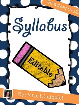 Preview of Back-to-School Syllabus for Middle or High School Teachers {Editable}