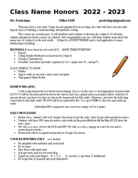 Preview of Back to School Syllabus (that YOU can Personalize!)