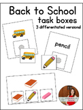 Back to School Task Box Activities - Autism Classroom