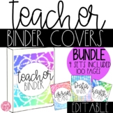 Back to School Teacher Binder Covers BUNDLE Tie-Dye Retro