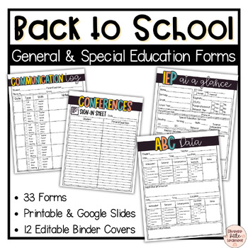 Preview of Back to School Teacher Forms | General & Special Education | Digital & Printable