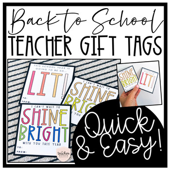 Back to School Teacher Gift Tags by The Teacher House | TpT