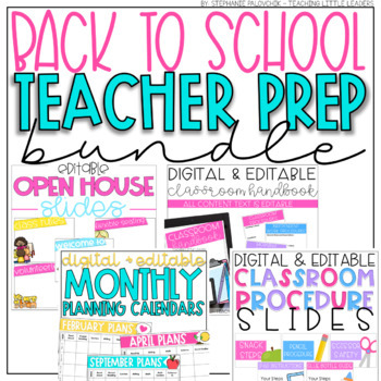 Preview of Back to School Teacher Prep Bundle (Editable)