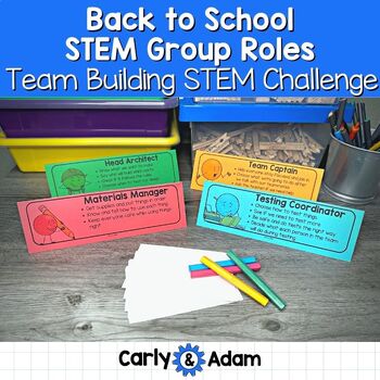 Preview of Back to School Team Building STEM Challenge with Group Roles