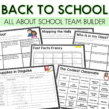 Preview of Back to School Community Team Building All About School Challenges Game
