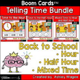 Back to School Telling Time Boom Card Bundle Time to Hour,