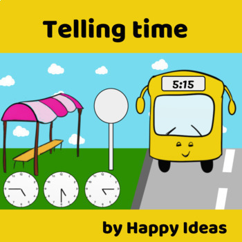 Preview of Back to School Telling Time to the Hour, Half Hour Google Slides Activity