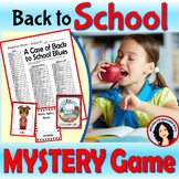 Back to School Activity The Mystery of the Back to School 