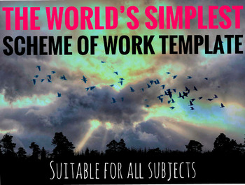 Preview of Back to School. The World's Simplest Scheme of Work Template for all subjects