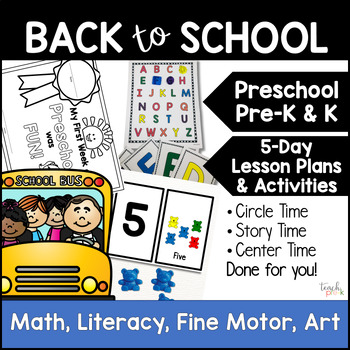 Preview of Back to School Activities for Preschool & PreK -  Preschool Lesson Plan