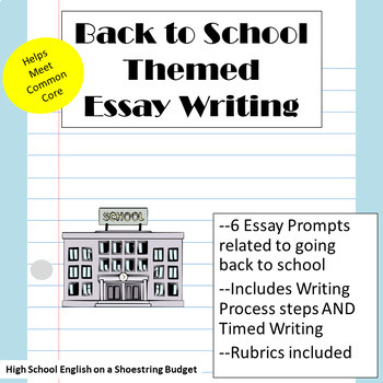 Preview of Back to School Theme Essay Writing, w Rubrics & Printables
