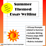 Summer Themed Essay Writing, w Rubrics & Printables
