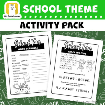 Preview of Back to School Theme No Prep Early Finisher Activity Packs - Substitute Teachers