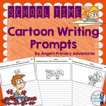 Back to School Themed Cartoon Writing Prompts by Angel's Primary Adventures