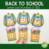 Back to School Themed Letters and Number Cards