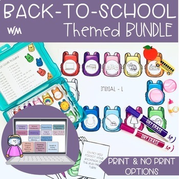 Preview of Back to School Themed Speech and Language BUNDLE