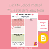 Back to School Themed Substitute Feedback Form (Google Slide)