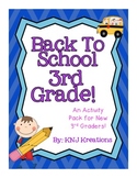Back to School: Third Grade Activity Packet