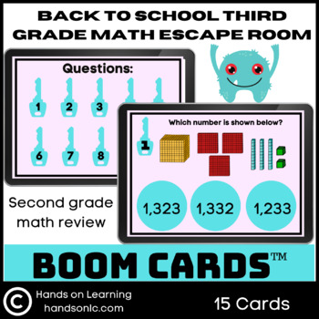 Preview of Back to School Third Grade Escape Room Boom Cards