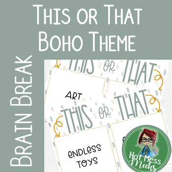 Preview of Back to School - This or That! Boho Theme