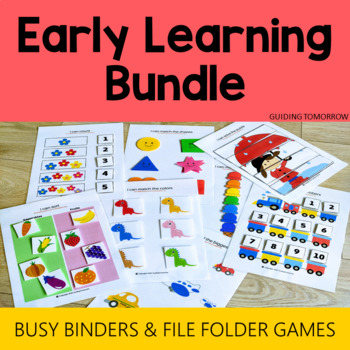 End of the Year Toddler Activities Busy Binder and Learning Folder BUNDLE