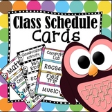 Back to School Editable Class Schedule Cards: Colorful Owl Theme