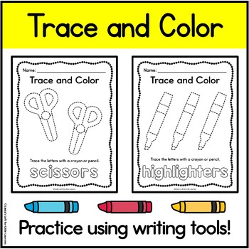 Back to School Trace and Color Printables by Linda's Loft for Little ...