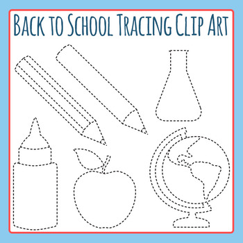 Back to School Tracing Clip Art Commercial Use by Hidesy's Clipart
