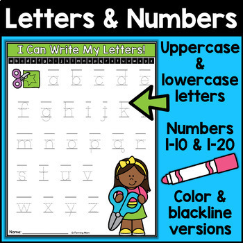Back to School Tracing Numbers to 10 Uppercase and Lowercase Alphabet ...
