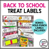 Back to School Treat Labels - Back to School Treat Bags