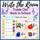 Back to School Treble Clef Write the Room for Elementary M