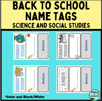 Preview of Back to School Trifold Name Plate for Science or Social Studies