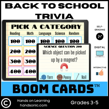 Preview of Back to School Trivia Boom Cards