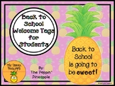 Back to School Tropical Pineapple Welcome Tags for Students