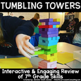 Tumbling Towers 7th Grade Math Skills End of Year Review Game